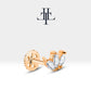 Üçlü Markiz Pırlanta Piercing, 8 MM , 1.2 MM, 14K Sarı-Beyaz-Kırmızı Altın | LP00025D