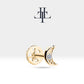 Minik Hilal Pırlantalı Piercing, 8 MM , 1.2 MM, 14K Sarı-Beyaz-Kırmızı Altın | LP00015D