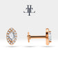 Markiz Pırlanta Piercing, 8 MM , 1.2 MM, 14K Sarı-Beyaz-Kırmızı Altın | LP00026D
