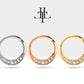 14K Solid Yellow Gold Hoop Clicker Piercing Cartilage Diamond
