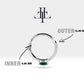 Damla Zümrüt Halka Piercing Küpe, 12 MM , 1.2 MM, 14K Sarı-Beyaz-Kırmızı Altın | LE00008E