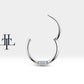 Baget Pırlantalı Halka Piercing, 10-12 MM , 1.2 MM, 14K Sarı-Beyaz-Kırmızı Altın | LC00016D