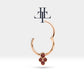 Asma Yakutlu Halka Piercing, 10-12 MM , 1.2 MM, 14K Sarı-Beyaz-Kırmızı Altın | LC00013R