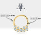 Dağınık Pırlanta Halka Piercing, 10-12 MM , 1.2 MM, 14K Sarı-Beyaz-Kırmızı Altın | LC00001D