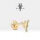 Piramit Pırlantalı Piercing, 8 MM , 1.2 MM, 14K Sarı-Beyaz-Kırmızı Altın | LP00003D