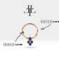 Asma Safirli Halka Piercing, 10-12 MM , 1.2 MM, 14K Sarı-Beyaz-Kırmızı Altın | LC00013S