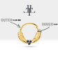 Yaprak Motifli Safirli Halka Piercing, 12 MM , 1.2 MM, 14K Sarı-Beyaz-Kırmızı Altın | LC00003S