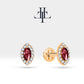 Markiz Yakut ve Pırlantalı Piercing, 8 MM , 1.2 MM, 14K Sarı-Beyaz-Kırmızı Altın | LP00026R