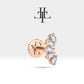 Damla Pırlantalı Piercing, 8 MM , 1.2 MM, 14K Sarı-Beyaz-Kırmızı Altın | LP00010D
