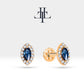 Markiz Safir ve Pırlantalı Piercing, 8 MM , 1.2 MM, 14K Sarı-Beyaz-Kırmızı Altın | LP00026S