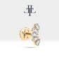Damla Pırlantalı Piercing, 8 MM , 1.2 MM, 14K Sarı-Beyaz-Kırmızı Altın | LP00010D