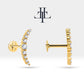 Hilal Pırlanta Piercing, 8 MM , 1.2 MM, 14K Sarı-Beyaz-Kırmızı Altın | LP00024D