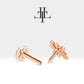 Pırlantalı Kar Tanesi Piercing, 8 MM , 1.2 MM, 14K Sarı-Beyaz-Kırmızı Altın | LP00007D