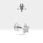 Yıldız Pırlantalı Piercing, 8 MM , 1.2 MM, 14K Sarı-Beyaz-Kırmızı Altın | LP00019D