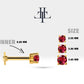 Tek Taş Yakut Piercing, 8 MM , 1.2 MM, 14K Sarı-Beyaz-Kırmızı Altın | LP00018R