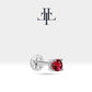 Tek Taş Yakut Piercing, 8 MM , 1.2 MM, 14K Sarı-Beyaz-Kırmızı Altın | LP00018R