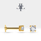 Tek Taş Pırlanta Piercing, 8 MM , 1.2 MM, 14K Sarı-Beyaz-Kırmızı Altın | LP00018D