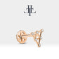 Piramit Pırlantalı Piercing, 8 MM , 1.2 MM, 14K Sarı-Beyaz-Kırmızı Altın | LP00003D