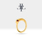 Yılanlı Yakutlu Halka Piercing, 12 MM , 1.2 MM, 14K Sarı-Beyaz-Kırmızı Altın | LC00014R