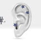 Markiz Safirli Yıldız Piercing, 8 MM , 1.2 MM, 14K Sarı-Beyaz-Kırmızı Altın | LP00014S