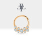 Dağınık Pırlanta Halka Piercing, 10-12 MM , 1.2 MM, 14K Sarı-Beyaz-Kırmızı Altın | LC00001D