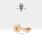 Pırlantalı Göz Piercing, 8 MM , 1.2 MM, 14K Sarı-Beyaz-Kırmızı Altın | LP00012D