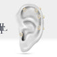 Yıldız Pırlantalı Piercing, 8 MM , 1.2 MM, 14K Sarı-Beyaz-Kırmızı Altın | LP00019D