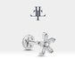 Baget Pırlantalı Yıldız Piercing, 8 MM , 1.2 MM, 14K Sarı-Beyaz-Kırmızı Altın | LP00009D