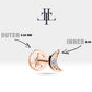 Minik Hilal Pırlantalı Piercing, 8 MM , 1.2 MM, 14K Sarı-Beyaz-Kırmızı Altın | LP00015D