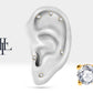 Tek Taş Pırlanta Piercing, 8 MM , 1.2 MM, 14K Sarı-Beyaz-Kırmızı Altın | LP00018D