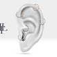 Beş Baget Pırlantalı Halka Piercing, 10 MM , 1.0 MM, 14K Sarı-Beyaz-Kırmızı Altın | LC00047D