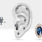Markiz Safir ve Pırlantalı Piercing, 8 MM , 1.2 MM, 14K Sarı-Beyaz-Kırmızı Altın | LP00026S