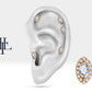 Markiz Pırlanta Piercing, 8 MM , 1.2 MM, 14K Sarı-Beyaz-Kırmızı Altın | LP00026D