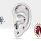 Markiz Yakut ve Pırlantalı Piercing, 8 MM , 1.2 MM, 14K Sarı-Beyaz-Kırmızı Altın | LP00026R