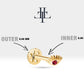 Yakutlu Göz Piercing, 8 MM , 1.2 MM, 14K Sarı-Beyaz-Kırmızı Altın | LP00012R