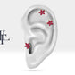 Markiz Yakutlu Yıldız Piercing, 8 MM , 1.2 MM, 14K Sarı-Beyaz-Kırmızı Altın | LP00014R