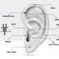 Minik Hilal Yeşil Garnetlı Piercing, 8 MM , 1.2 MM, 14K Sarı-Beyaz-Kırmızı Altın | LP00015G