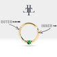 Yeşil Garnetlı Halka Piercing, 10-12 MM , 1.2 MM, 14K Sarı-Beyaz-Kırmızı Altın | LC00032G