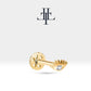 Pırlantalı Göz Piercing, 8 MM , 1.2 MM, 14K Sarı-Beyaz-Kırmızı Altın | LP00012D