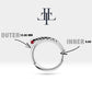 Yılanlı Yakutlu Halka Piercing, 12 MM , 1.2 MM, 14K Sarı-Beyaz-Kırmızı Altın | LC00014R