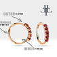 Beş Yakut Halka Piercing Küpe, 13 MM , 1.2 MM, 14K Sarı-Beyaz-Kırmızı Altın | LE00017R