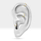 Amerikan Mıhlama Pırlantalı Halka Piercing, 10 MM , 1.2 MM, 14K Sarı-Beyaz-Kırmızı Altın | LC00033D