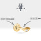 Pırlantalı Göz Piercing, 8 MM , 1.2 MM, 14K Sarı-Beyaz-Kırmızı Altın | LP00012D