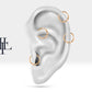Altı Köşeli Yıldız Pırlantalı Halka Piercing, 12 MM , 1.2 MM, 14K Sarı-Beyaz-Kırmızı Altın | LC00037D