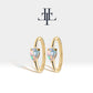 Damla Opal Halka Piercing Küpe, 12 MM , 1.2 MM, 14K Sarı-Beyaz-Kırmızı Altın | LE00008O