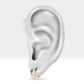 Markiz Zümrüt Halka Piercing Küpe, 12 MM , 1.2 MM, 14K Sarı-Beyaz-Kırmızı Altın | LE00027E