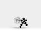 Siyah Pırlantalı Kuyruklu Yıldızı Piercing, 8 MM , 1.2 MM, 14K Sarı-Beyaz-Kırmızı Altın | LP00002B
