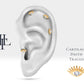 Pırlantalı Göz Piercing, 8 MM , 1.2 MM, 14K Sarı-Beyaz-Kırmızı Altın | LP00012D