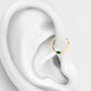 Markiz Zümrütlü Halka Piercing, 10-12 MM , 1.2 MM, 14K Sarı-Beyaz-Kırmızı Altın | LC00028E