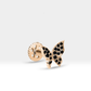 Siyah Pırlantalı Kelebek Piercing, 8 MM , 1.2 MM, 14K Sarı-Beyaz-Kırmızı Altın | LP00006B